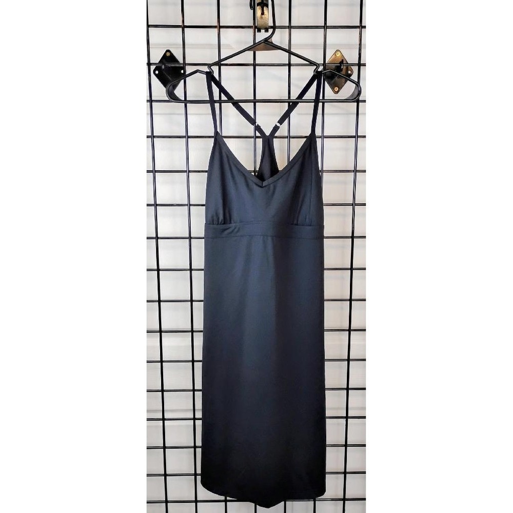 Athleta Black Athletic Dress Cover Up Built In Shelf Bra Adjustable Straps Med